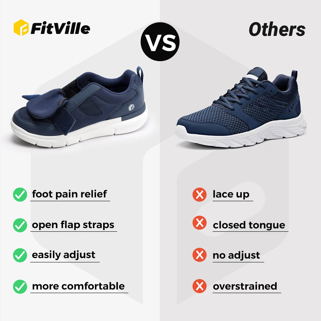 Men's Extra Wide Walking Shoes – Lightweight Casual Comfort Shoes