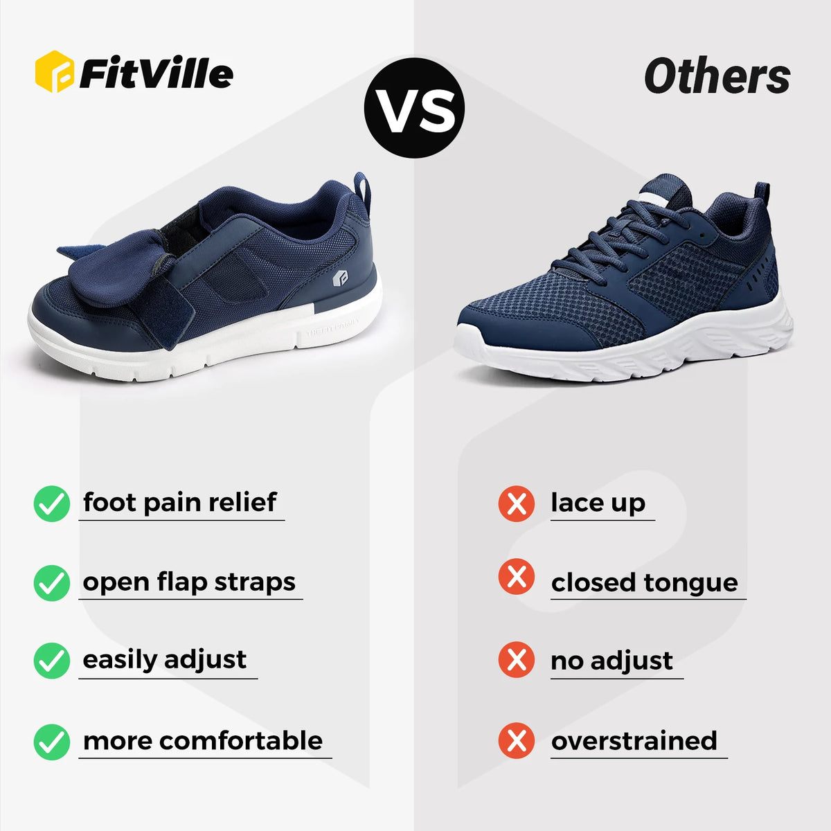 Men's Extra Wide Walking Shoes – Lightweight Casual Comfort Shoes