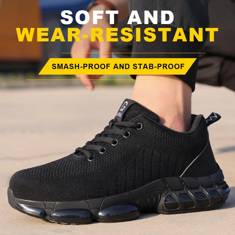 Men's Steel Toe Safety Shoes – Lightweight Breathable Work Sneakers