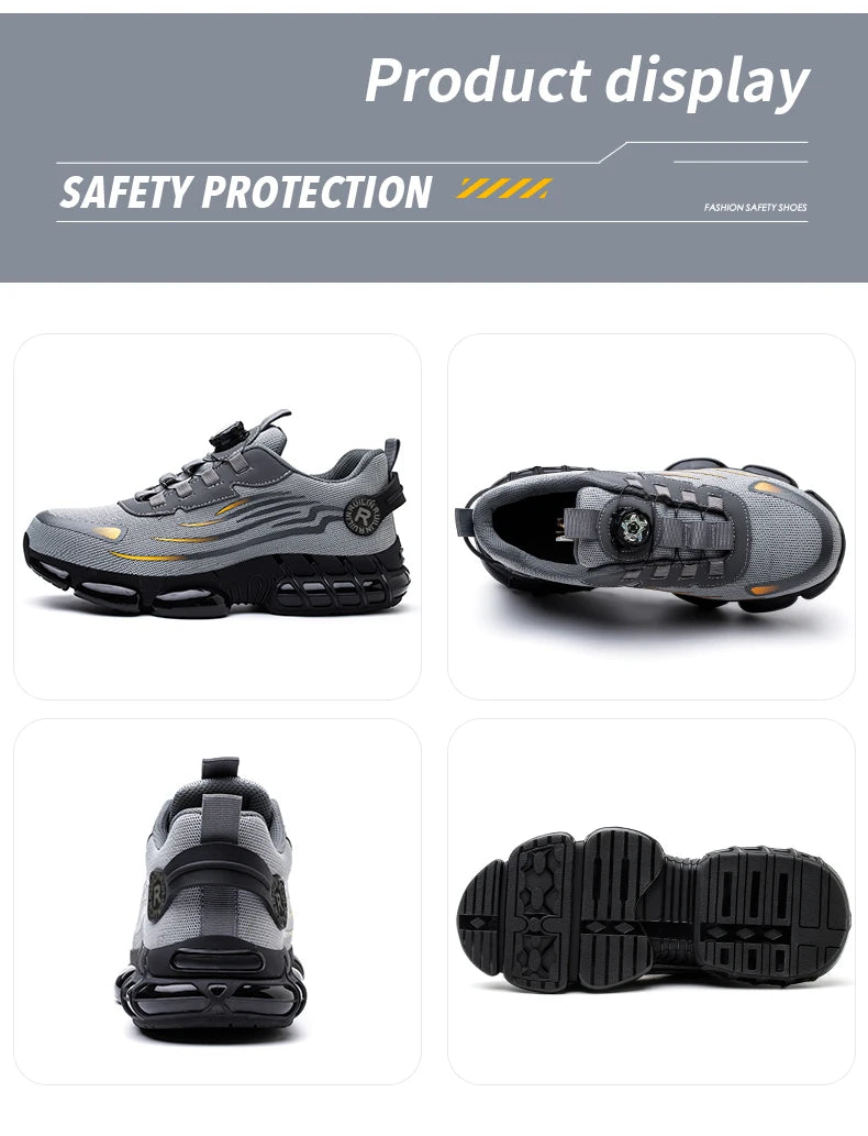 Men's Steel Toe Safety Shoes – Slip-Resistant Protective Work Sneakers