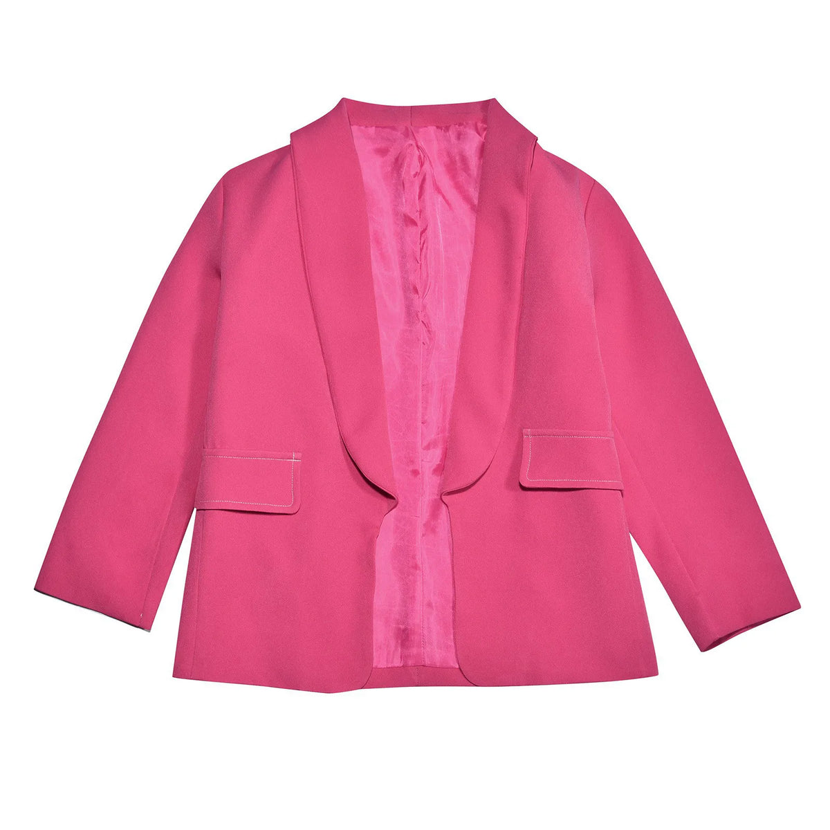 Girls' Floral Long Sleeve Suit Jacket – Open Front Winter Blazer