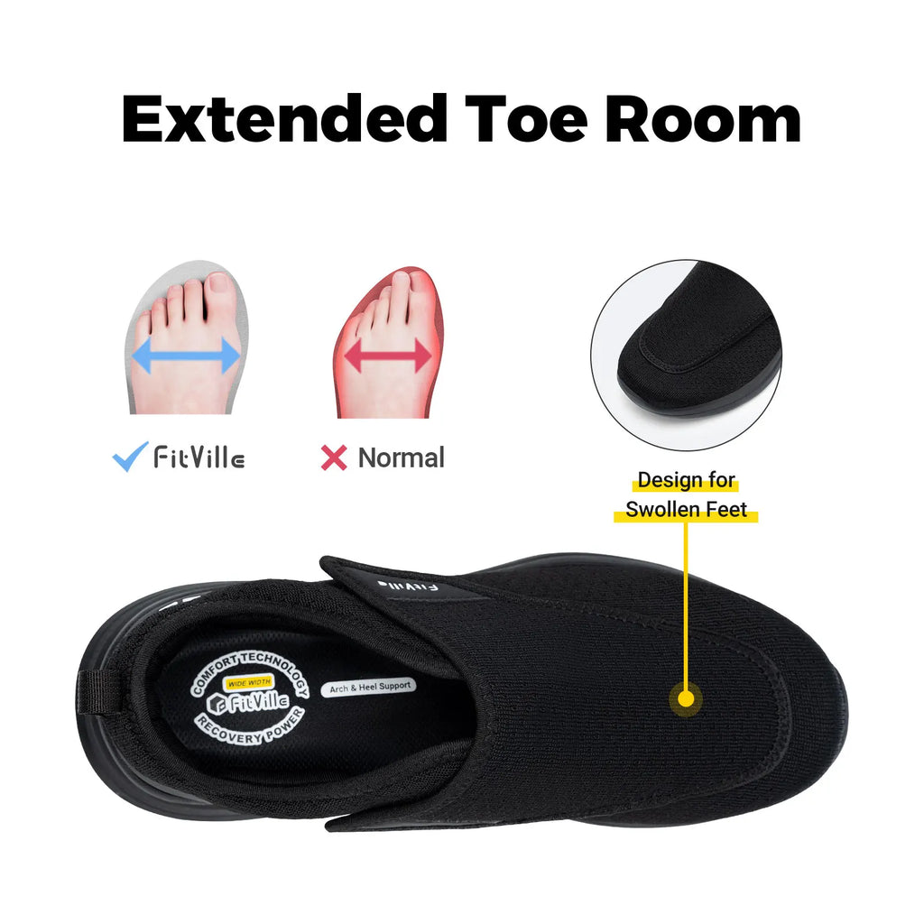 Men's Extra Wide Adjustable Walking Shoes – Orthopedic Comfort Shoes