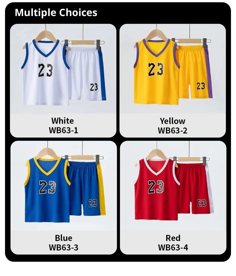 Kids Summer Sports Set – Sleeveless T-Shirt & Shorts 2/4 Piece