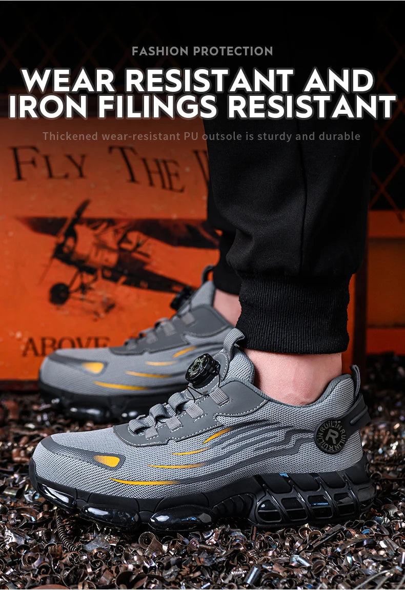 Men's Steel Toe Safety Shoes – Slip-Resistant Protective Work Sneakers