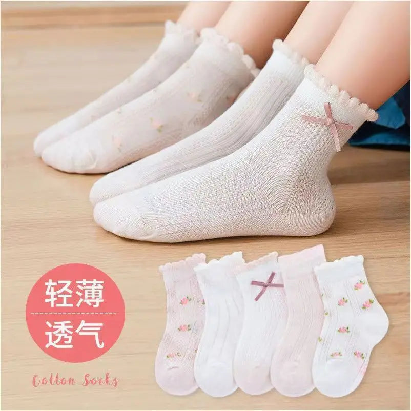 Kids Cotton School Socks – 5-Pair Set for Boys & Girls