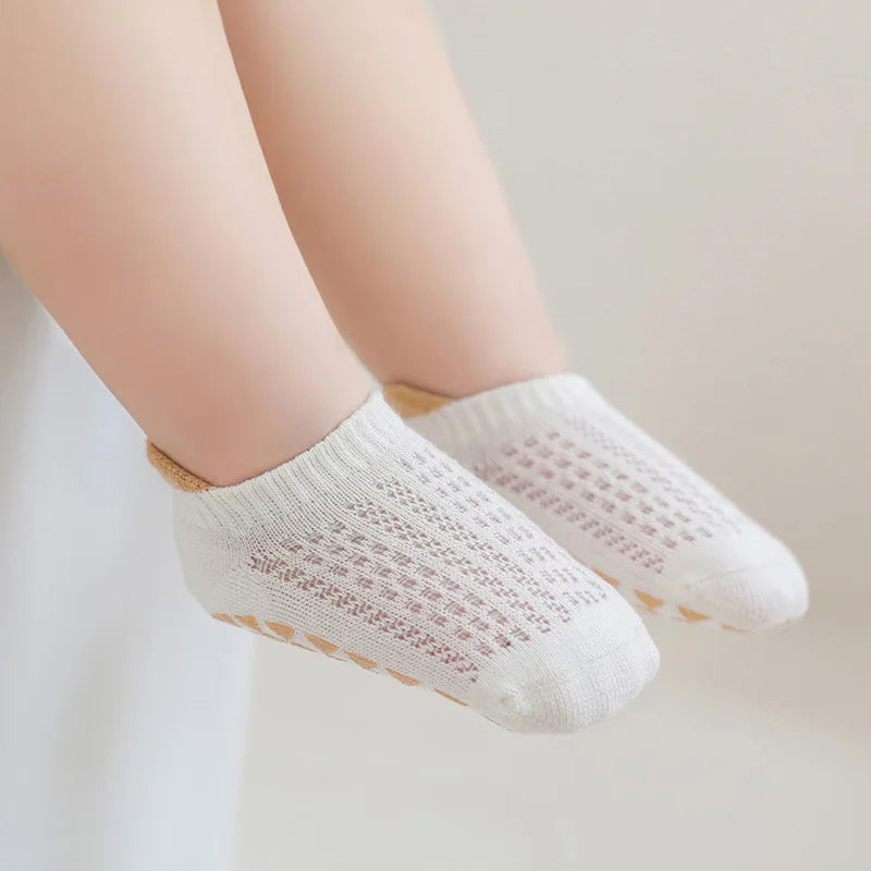 Baby Toddler Cotton Non-Slip Socks – 6-Pair Set for Boys & Girls