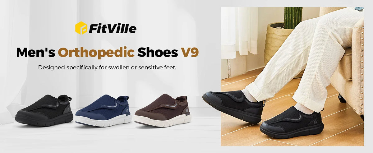 Men's Extra Wide Adjustable Walking Shoes – Orthopedic Comfort Shoes