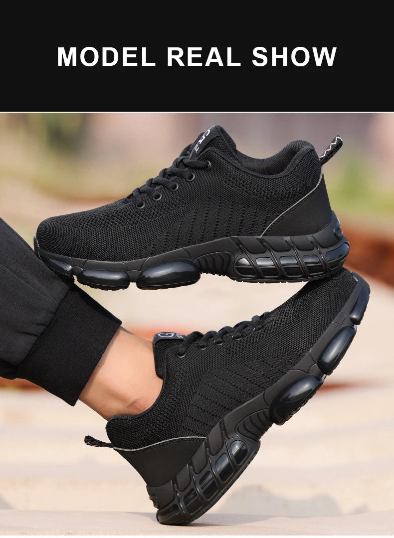Men's Steel Toe Safety Shoes – Lightweight Breathable Work Sneakers