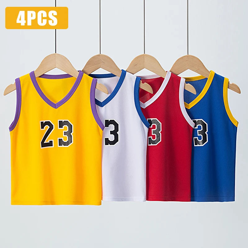 Kids Summer Sports Set – Sleeveless T-Shirt & Shorts 2/4 Piece
