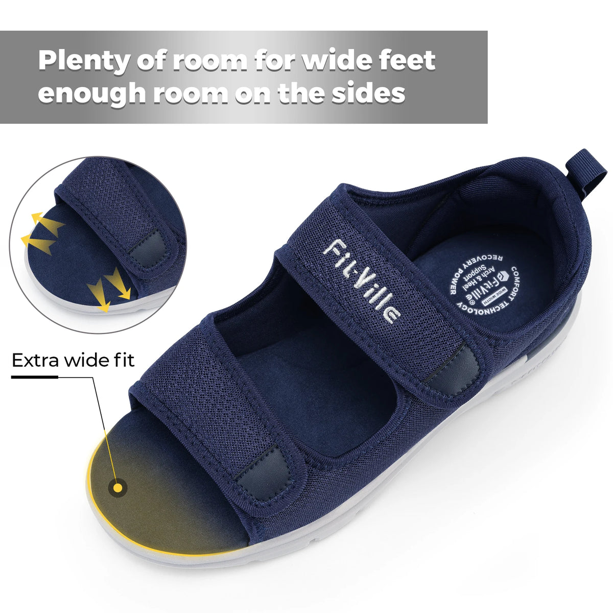 Men's Wide Summer Sandals – Lightweight Breathable Casual Shoes
