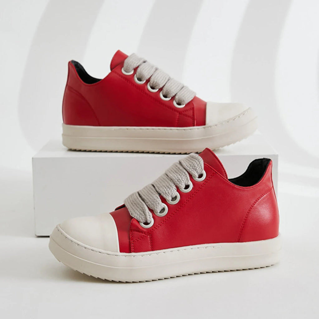 Men's Coarse Shoelaces, Low Cut Flat Bottom Casual Shoes, Minimalist College Style Sports Shoes