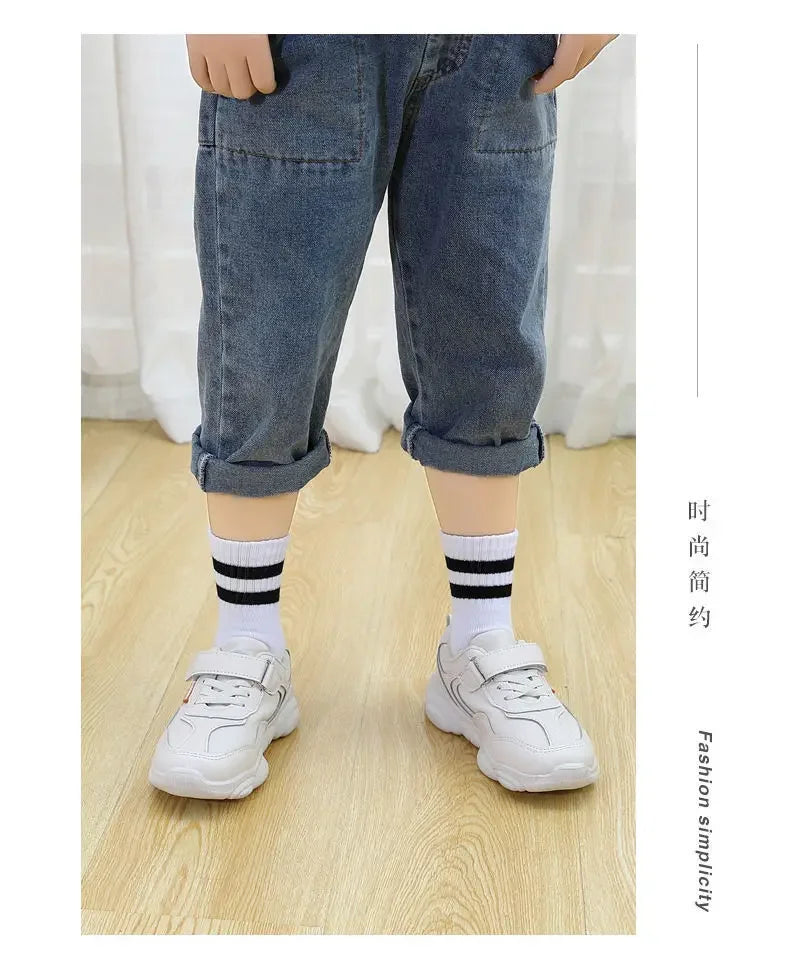 Kids Cotton School Socks – 5-Pair Set for Boys & Girls