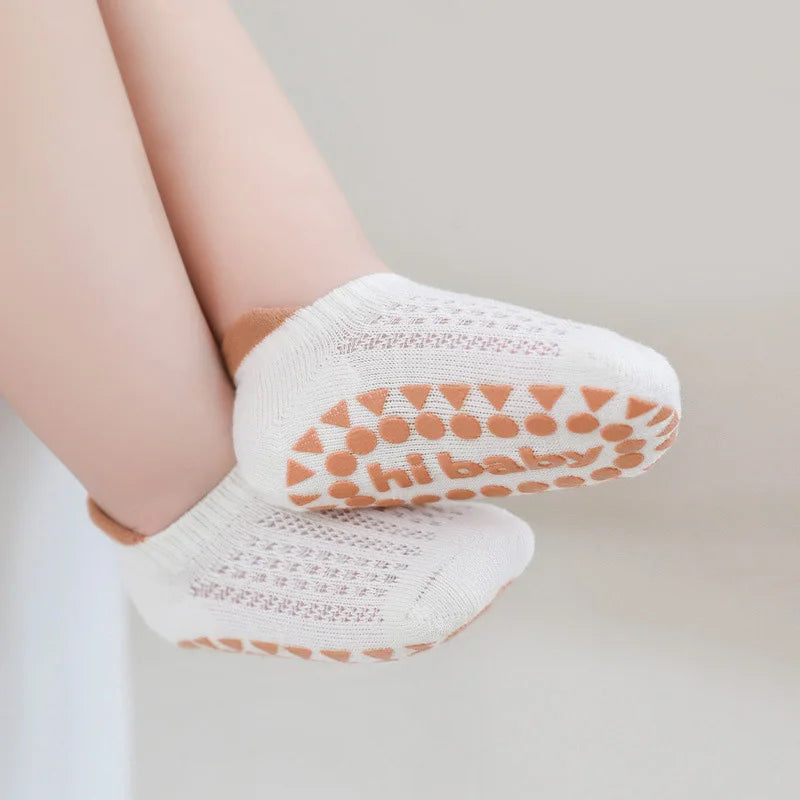 Baby Toddler Cotton Non-Slip Socks – 6-Pair Set for Boys & Girls