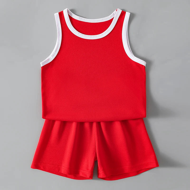 Kids Summer Sports Set – Sleeveless T-Shirt & Shorts 2/4 Piece