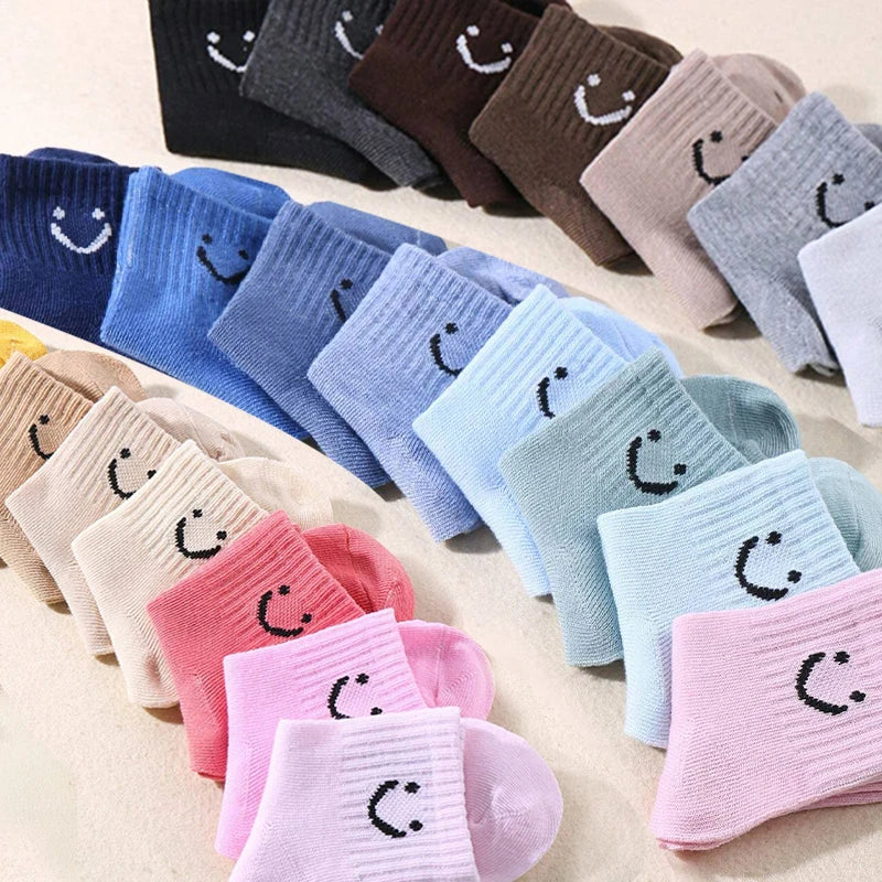 Kids Funny Face Emoji Socks – 5-Pair Set for Boys & Girls